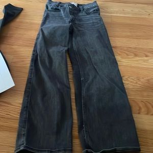 Black flare leg jeans.